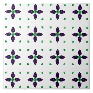 Gemstone Art, Green and Purple Tile