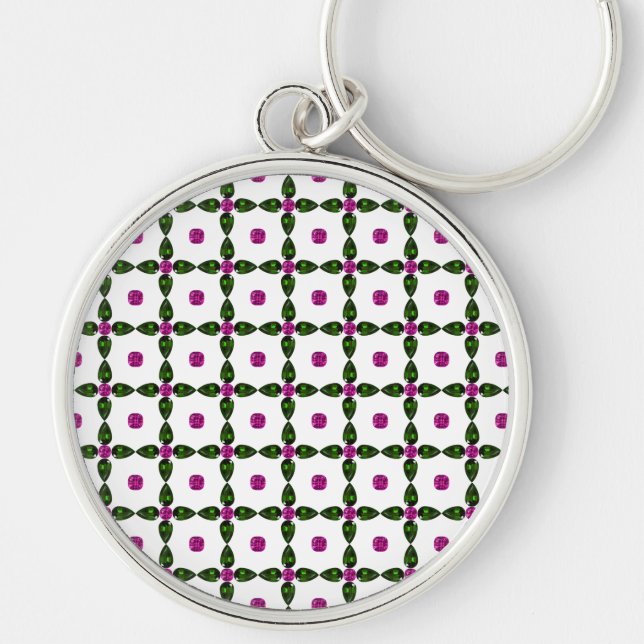 Gemstone Art, Purple Green Keychain (Front)