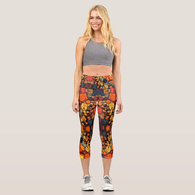 Gemstone collage1 capri leggings (Front)