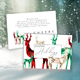 Gemstone Crystal Reindeer Christmas Holiday Card