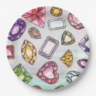 Gemstone Design Paper Plates