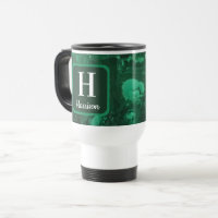 Gemstone Family Initial Monogram Green Abstract