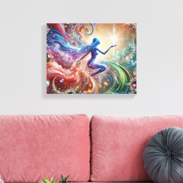 Gemstone Harmony: Watercolor Wonder Canvas Print (Insitu(LivingRoom))
