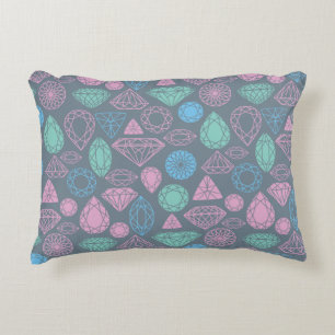 Gemstone Icon Pattern Accent Pillow
