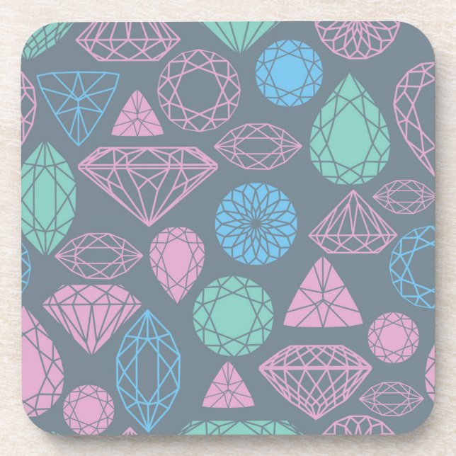 Gemstone Icon Pattern Coaster (Front)