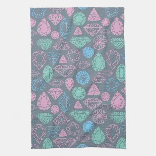 Gemstone Icon Pattern Kitchen Towel (Vertical)