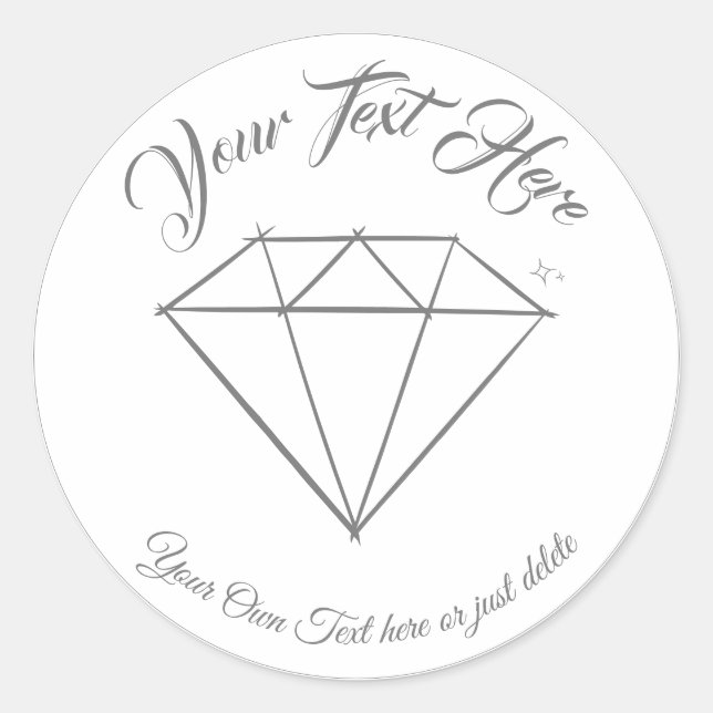 Gemstone. Jewellery Store Customizable Gift Templa Classic Round Sticker (Front)
