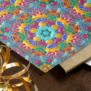 Gemstone Look Colourful Mosaic - 6 Tiles Decoupage Tissue Paper