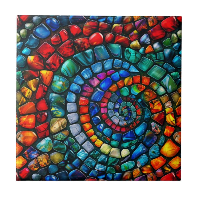 Gemstone Mosaic Ceramic Tile (Front)