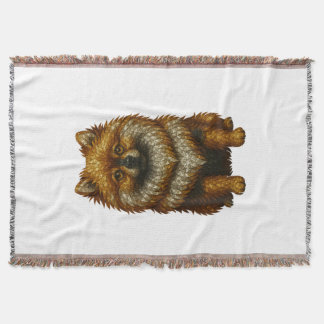 Gemstone Mosaic Pomeranian Throw Blanket