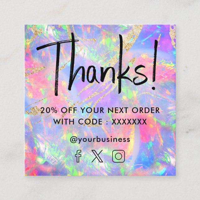 gemstone neon opal texture discount card (Front)