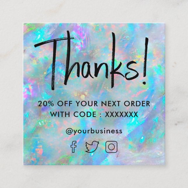 gemstone opal inspired texture discount card (Front)
