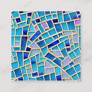 Gemstone Pastel Colors Shattered Glass Stained Lea Calling Card