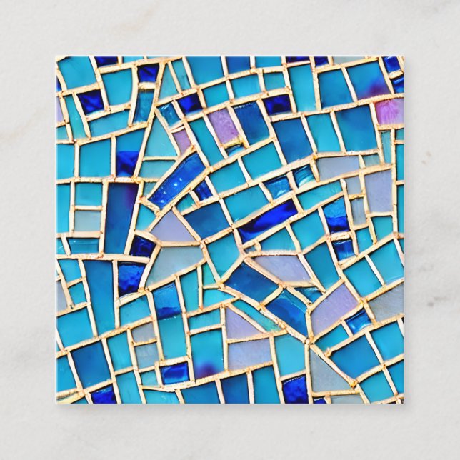 Gemstone Pastel Colours Shattered Glass Stained Le Calling Card (Front)