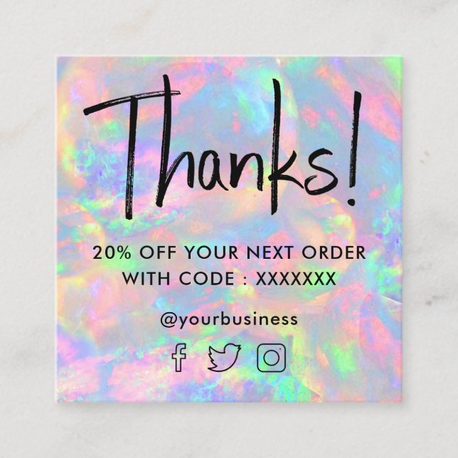gemstone pastel opal texture discount card (Front)