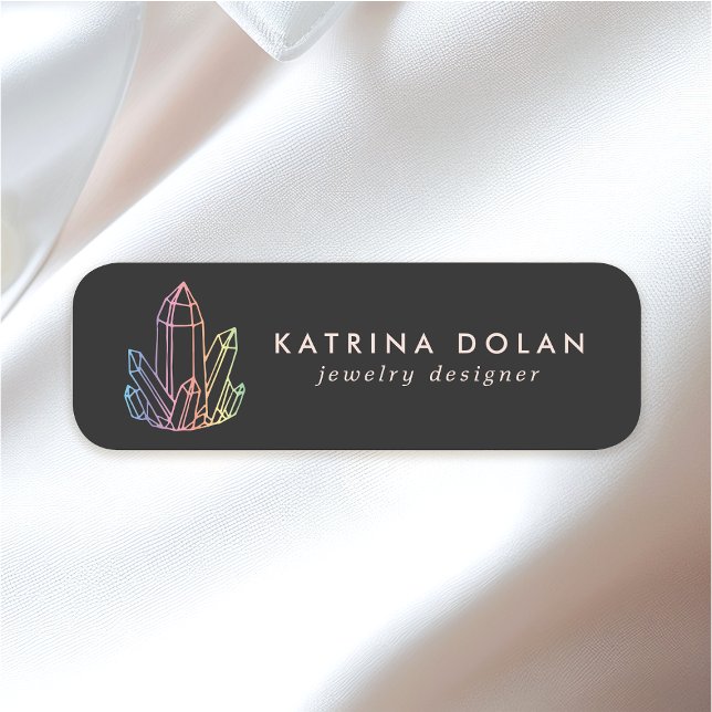 Gemstone Rainbow Quartz Crystal Business Logo Name Tag (Creator Uploaded)