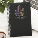 Gemstone Rainbow Quartz Crystal Business Logo Planner<br><div class="desc">Showcase your unique style with this gemstone rainbow quartz crystal personalized planner. Perfect for women in the jewellery design business, this planner combines vibrant colours with practical functionality. The beautiful rainbow quartz crystal artwork adds a touch of elegance and creativity to your daily organization. Personalize it with your name for...</div>