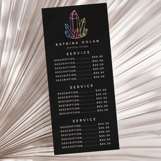 Gemstone Rainbow Quartz Crystal Logo Rack Card (Creator Uploaded)