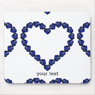 Gemstone Sapphire Blue Heart Mouse Pad