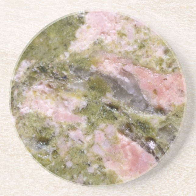 Gemstone Series - Pink and Green Thulite Coaster (Front)