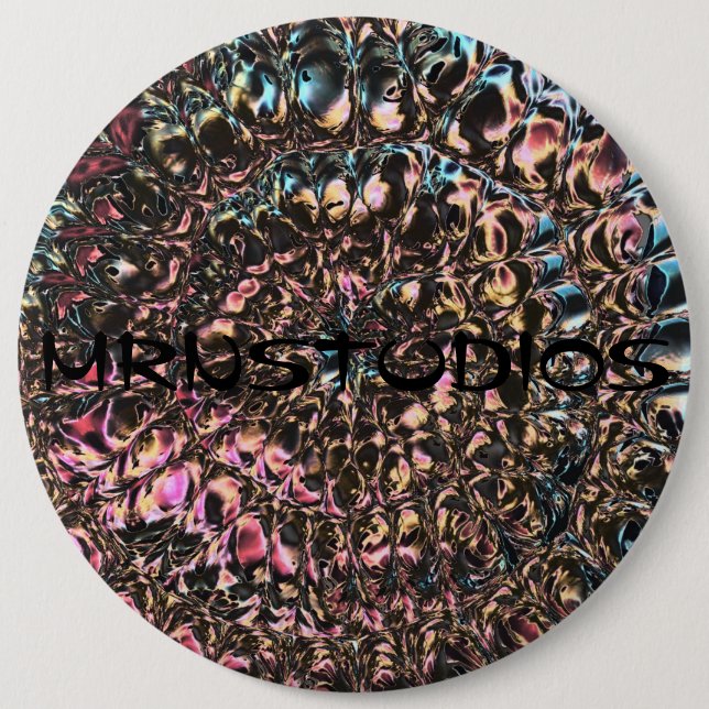 Gemstone Spiral MRNSTUDIOS 6 Inch Round Button (Front)