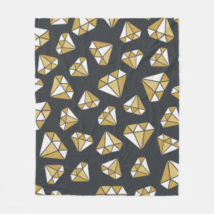 Gemstone Themed Vintage Seamless Pattern. Fleece Blanket