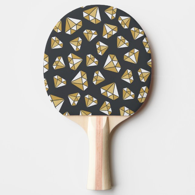 Gemstone Themed Vintage Seamless Pattern. Ping Pong Paddle (Front)