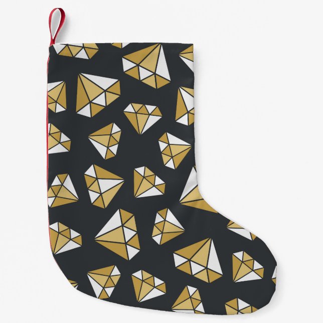 Gemstone Themed Vintage Seamless Pattern. Small Christmas Stocking (Front)