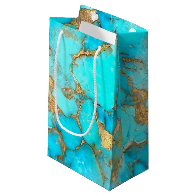 gemstone turquoise petit sac cadeau (Devant Angle)