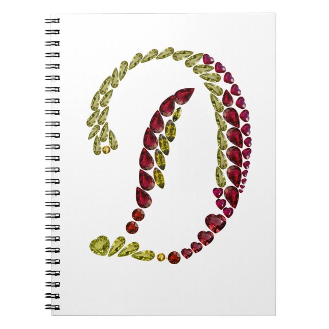 Gemstones Initial Letter D Notebook (Front)