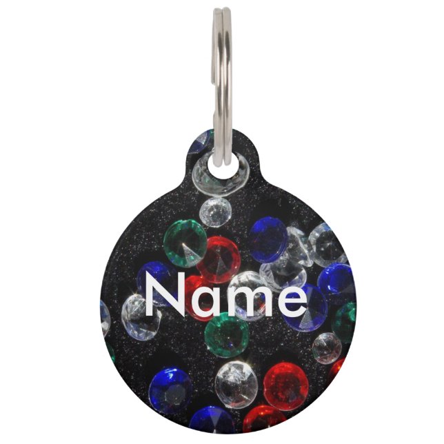 Gemstones Personalised Pet Tag (Front)