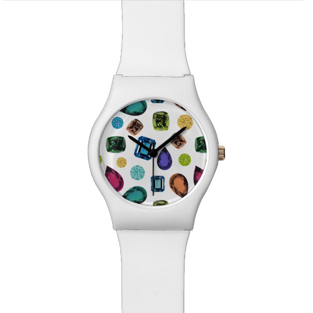 Gemstones Watch (White) (Close Up)