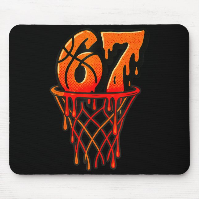 Gen Alpha Slang Kids 67 Basketball Ice Cream Drip  Mouse Pad (Front)
