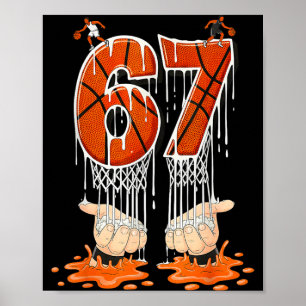 Gen Alpha Slang Kids 67 Basketball Ice Cream Drip  Poster