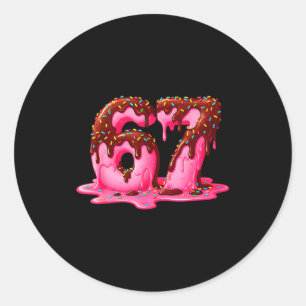 Gen Alpha Slang Kids 67 Ice Cream Drip Six Seven  Classic Round Sticker