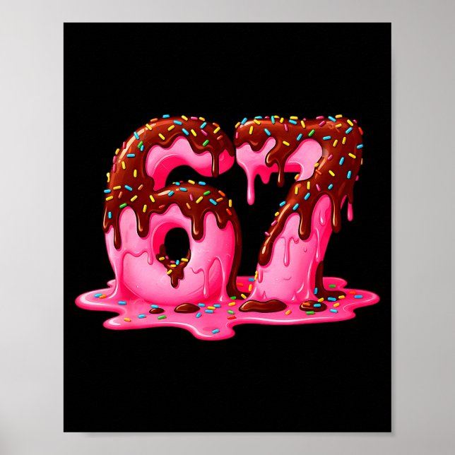 Gen Alpha Slang Kids 67 Ice Cream Drip Six Seven  Poster (Front)