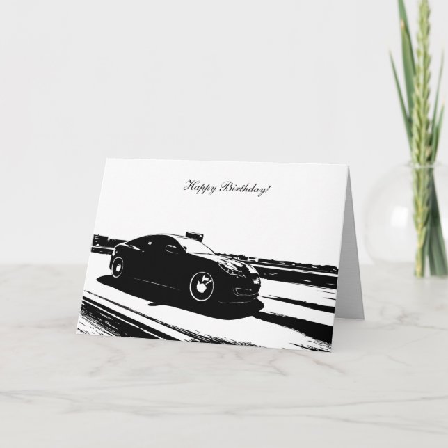 Gen Coupe Rolling shot - Car themed Birthday Card (Front)
