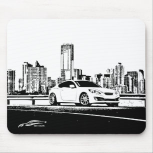 Gen Coupe with City Scape backdrop Mouse Pad