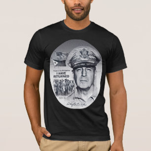 Gen. MacArthur I Have Returned (Dark Blue Print) T-Shirt