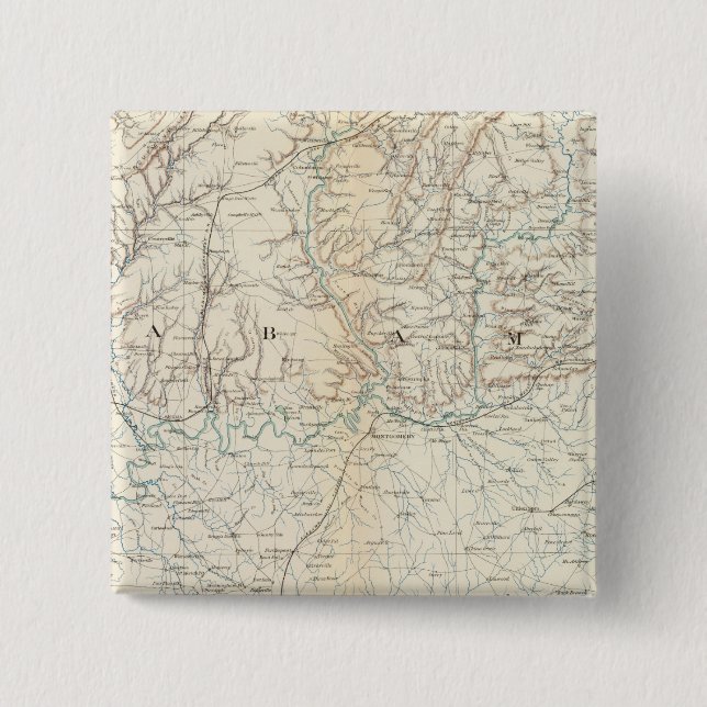 Gen map XIII 2 Inch Square Button (Front)