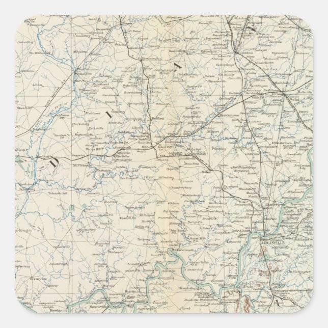 Gen map XVI Square Sticker (Front)