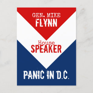 Gen Mike Flynn Speaker of the House Panic in DC Postcard