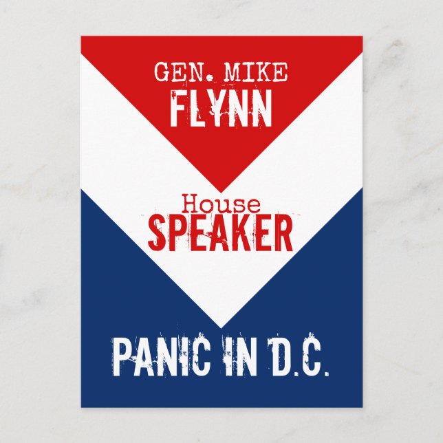 Gen Mike Flynn Speaker of the House Panic in DC Postcard (Front)