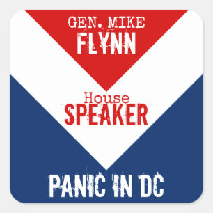 Gen Mike Flynn Speaker of the House Panic in DC Square Sticker