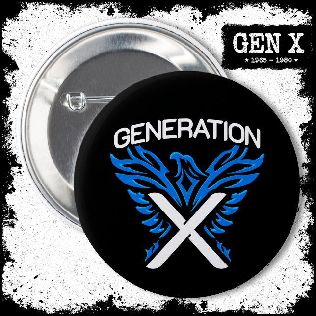 Gen X Gen Xer Phoenix Bird Generation X 2 Inch Round Button (Creator Uploaded)