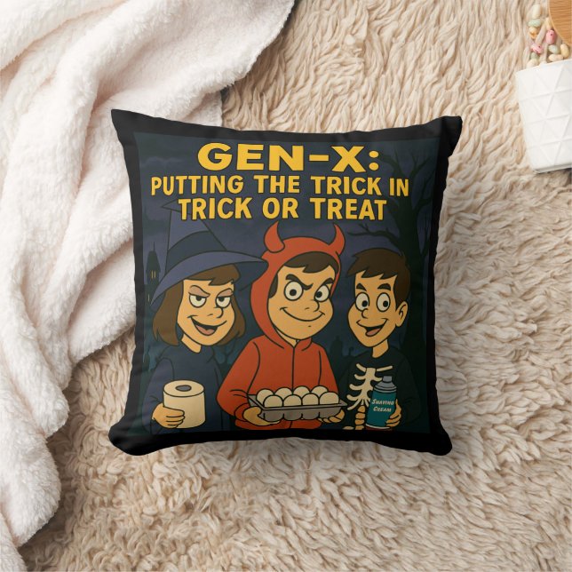 Gen-X Kids: Masters of Mischief Throw Pillow (Blanket)