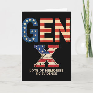 Gen X Lots Of Memories No Evidence Funny Retro Pat Card
