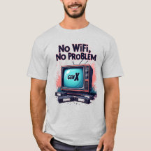 Gen X "No WiFi, No Problem" Retro T-Shirt