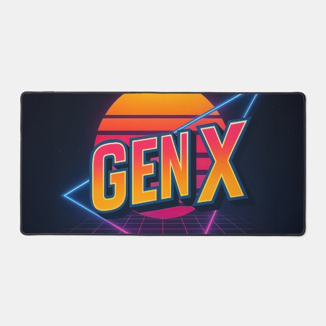 GEN X Retro 80s  Desk Mat (Front)