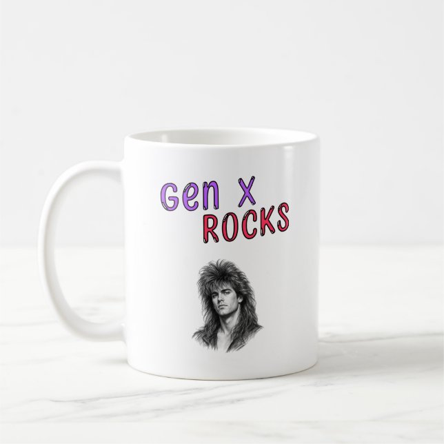 Gen X Rocks, Customizable Photo Coffee Mug (Left)